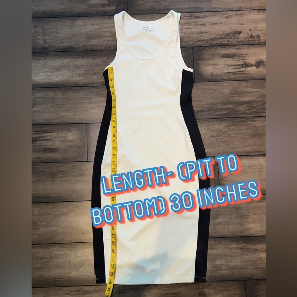 ARITZIA- community midi bodycon dress summer casual classic black white - Picture 4 of 4